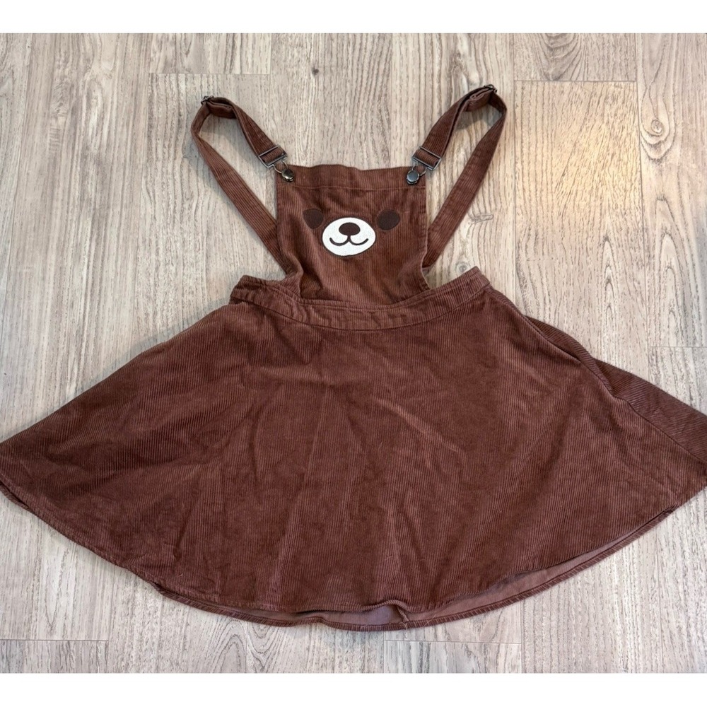 Hot Topic Teddy Bear Corduroy Skirtall/overall Top Skirt Bottom| Sz Sm